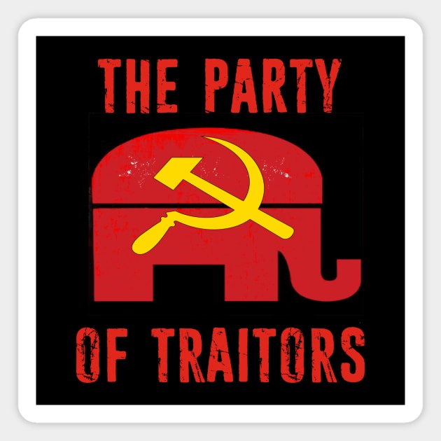 Republicans Party of Traitors Red Elephant Hammer and Sickle Russia Magnet by Kdeal12